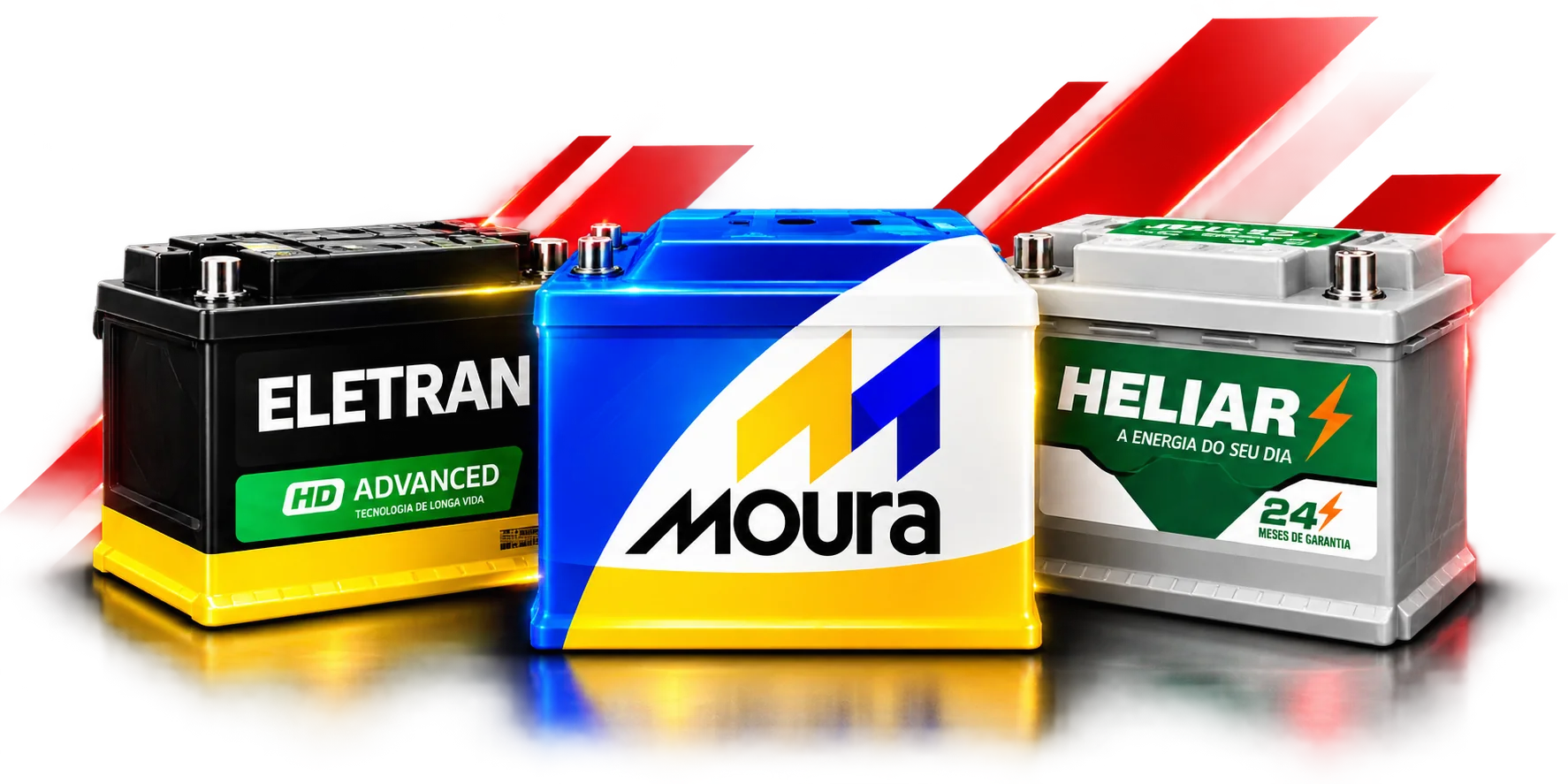 Baterias Eletran, Moura e Heliar